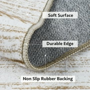 VUNATE 2' x 10' Runner Rug, Washable Boho Moroccan Rug, Soft Neutral Geometric Distressed Carpet with Non-Slip Rubber Backing for Hallway, Kitchen, Entryway, Bedroom & Laundry Room, Brown