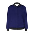 thumbnail image 5 of Women Lightweight Jacket Casual Zip Up Long Sleeve Coat Spring Fall Solid Color Trendy Work Clothes With Pockets Dark Blue M, 5 of 5