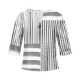 thumbnail image 2 of Daiosportswear Women's 3/4 Sleeved Button V-Neck Shirt Fashionable and Loose Spring and Summer Top Gray-I XL(XL), 2 of 4
