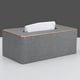 thumbnail image 4 of Cajas de pañuelos de cuero PU soporte rectangular gris JM, 4 of 5