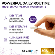 Granions Hair Growth Supplements - Biotin, Keratin & Amino Acids, Zinc & Selenium Pills - 90 Tablets