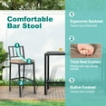 thumbnail image 7 of Costway 3PCS Outdoor Metal Bar Table & Chairs Set Patio Dining Table Set with Cushion, 7 of 7