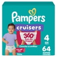 thumbnail image 1 of Pampers Diapers - Cruisers 360° - Size 4, up to 100% Leakproof Fit, Designed for Active Babies, Pull On Diaper, EZ Off Tabs Designed for Easy Changes, 1 of 22