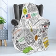thumbnail image 4 of American Soft Flannel Fleece Blanket, New York City Culture Metropolitan Museum Broadway Crossroad Wall Street Sketch Style, Cozy Plush for Indoor and Outdoor Use, 60" x 80", White, by Ambesonne, 4 of 5