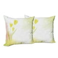 thumbnail image 6 of Ambesonne Floral Throw Pillow Cover 2 Pack, Tulip Flower Watercolor, 16", Green Beige, 6 of 6
