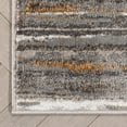 thumbnail image 5 of Well Woven Custom Size Runner - Choose Your Length - Maeke Grey & Golden Rust Abstract Geometric Stripes 31 Inches Wide x 55 Feet Long Runner (31" x 55' Runner) Rug, 5 of 6