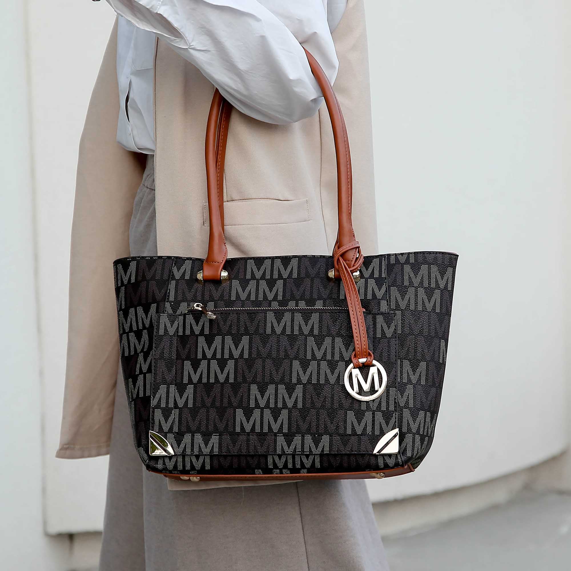 MKF Collection Lady Women’s Tote Bag, Small Tote with Wallet, Signature Vegan Leather Handbag Set by Mia K.