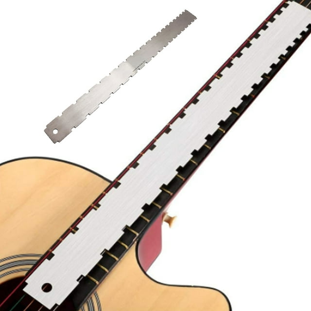 Guitar Notched Ruler Professional Universal Fingerboard Accessory Music Instrument Accessory with Straight Edge Tool Bass Fret Rulers File Leveling Accessories