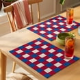 thumbnail image 4 of Independence Day Placemats Set of 2, Pixel Art Red Blue Plaid Non-Slip Place Mats Washable Table Mats for Kitchen Dining Table Decorations Indoor/Outdoor, 4 of 9