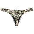 thumbnail image 3 of Botmois Swim Thong Men's Underwear Male Bikini Brief Drawstring Lined Swimwear Enhancing Pouch Beach Swimsuit Quick-dry Leopard Sunbathing SamllBrownLeopard L, 3 of 4
