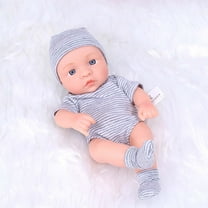 Qonioi 7.48 Inch Newborn Baby Doll, Soft Vinyl Realistic Doll with Pacifier, Reborn Baby Figure, Lifelike Infant Doll
