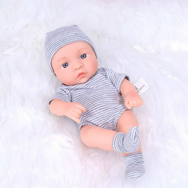 Fiudx Muñeca Bebé Renacida de 7.48 Pulgadas, Bebé de Vinilo Realista con Ropa, Extremidades Ajustables, Ideal para Fotografía, Regalo Perfecto para Fiestas o Cumpleaños, Incluye Chupete, Tamaño de 19