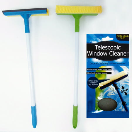 Telescopic Extendable Window Squeegee Long Handle Washer Scrubber Cleaner