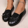 thumbnail image 4 of SuTry Women's Work Flats Round Toe Slip On Comfortable PU Leather Bow Detail Office School Daily Casual Walking Shoes(36), 4 of 6