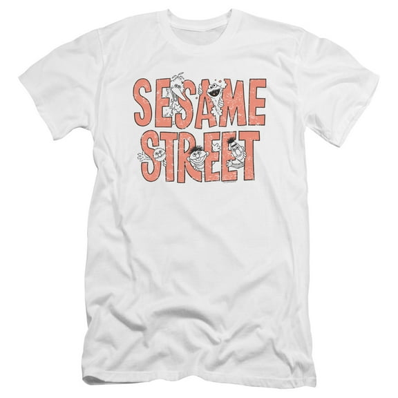Sesame Street - In Letters - Premium Slim Fit Short Sleeve Shirt - XX-Large