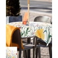 thumbnail image 5 of Outdoor Tablecloth with Umbrella Hole for Patio/Picnic/Party/Camping, Colorful Floral Waterproof Table Cloth Square Cover Washable, Farmhouse Watercolor Flowers Botanical 54"x 54", 5 of 7