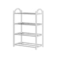 thumbnail image 2 of Qocolhg Shoe Rack for Entryway, 4 Tier Shoe Organizer, 8 Pairs Stackable Small Shoe Rack, Shoes Organizer for Closet, Entryway, Hallway, Garage, Front Door, Dorm Room Shoes Shelves, White, 2 of 7
