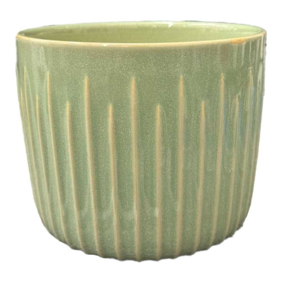 Maceta Home Trends 15 x 15 cm Rayas Verde