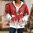 thumbnail image 4 of TTUHYWXI Womens Christmas Zip Up Hoodies Long Sleeve Sweatshirts Fall Outfits Oversized Sweaters Casual Fashion Jackets (Wine, L), 4 of 7