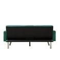 thumbnail image 4 of 75.59" Convertible Futon Sofa Bed, Folding Sofa Sleeper Daybed with 2 Cup Holders, Sturdy Metal Legs and Armrest, Linen Recliner Sofa Couch Loveseat for Compact Living Space, Apartment, Dark Green, 4 of 7