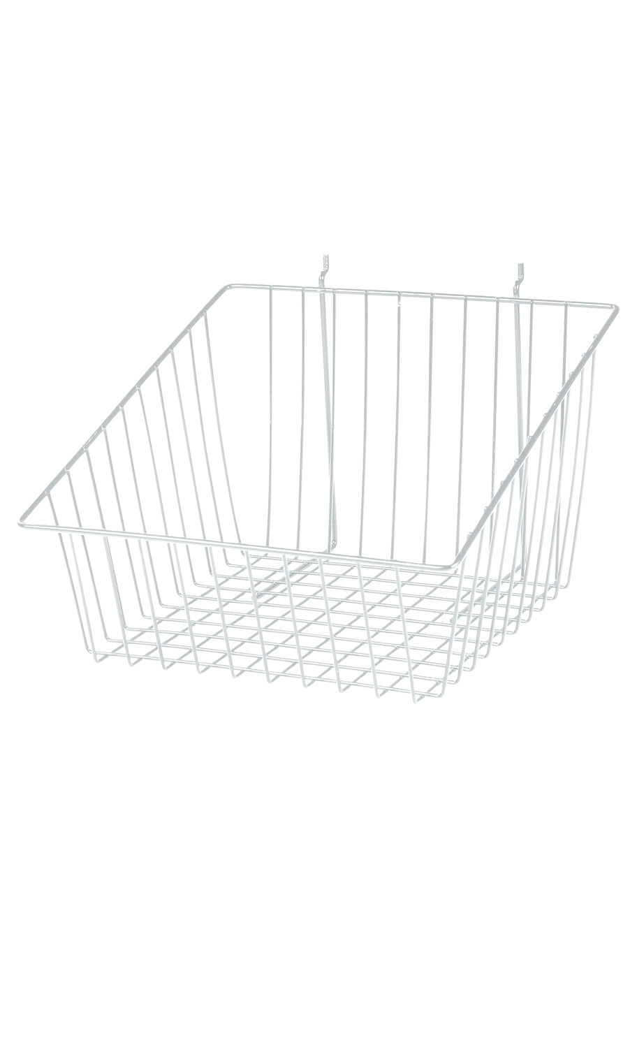 White Mini Wire Grid Basket for Slatwall or Pegboard with 4 inch