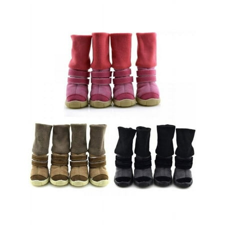 Funcee 4pcs Dog Shoes Small Large Mesh Boots Booties for Snow Rain Reflective Anti-slip