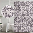 thumbnail image 4 of Farmhouse Purple Shower Curtain Set - 72" x 78" Washable Bathtub Curtain with 12 Hooks, Vintage Flower Leaf Botanical Plant Waterproof Fabric Stall Shower Curtains for Bathroom/Bathtub Décor, 4 of 6