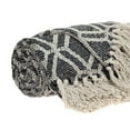 thumbnail image 3 of Parkland Collection Kat 67x52" Hexagonal Cotton Fabric Throw Blanket in Black, 3 of 5