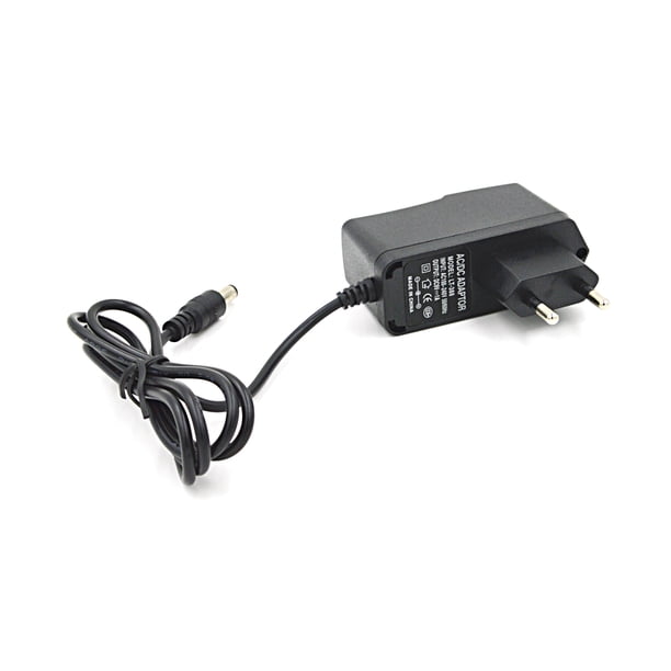 Adaptador de corriente CA de 9 V y 1 A con enchufe europeo para cámara CCTV y tira de luces LED (negro)