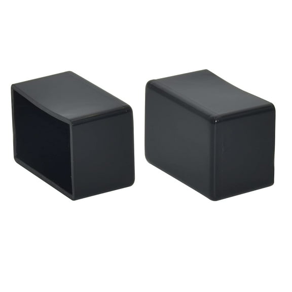 Flyshop 8PCS Chair Leg Caps Tips PVC Patio Floor Protectors Flexible Non-Scratch Rectangle Furniture Table Feet Covers, 1" x 1-1/2", 25 x 38 mm, Black