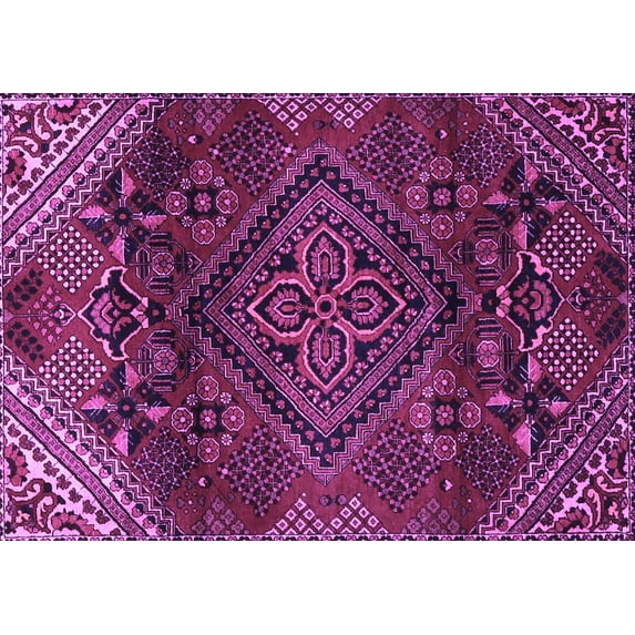 Ahgly Company Indoor Rectangle Persian Purple Traditional Area Rugs, 2' x 4'