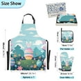 thumbnail image 3 of Easter Eggs with Cherry Tree 5 Pcs Kitchen Set Heat Resistant Oven Mitts and Non-Slip Pot Holders with Adjustable Cooking Apron, 3 of 6