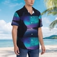 thumbnail image 3 of Rateoe Night At Lake Aurora Pattern Men’s Hawaiian Shirt – Short Sleeve Button-Down Tropical Beach Shirt, Lightweight & Breathable Casual Aloha Shirt with Pocket,Large, 3 of 7