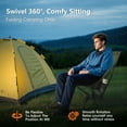thumbnail image 3 of Swivel Folding Chair, High Back Camping Chair with Head Support, Side Cup Pocket, Stable Portable Outdoor Chair for Camp, Travel, Beach, Party, Fishing (Green), 3 of 8