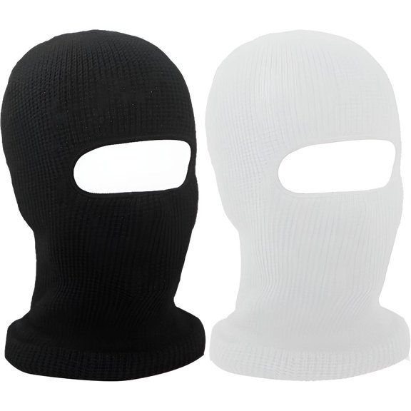 TELOLY 2Pcs Ski Mask,Outdoor Cycling Ski Mask for Women,Skiing Mountaineering Running Ski Mask for Men,Black & White