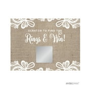 Burlap Lace Wedding Bridal Shower Game Scratch Cards, 30-Pack