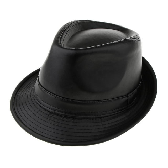 Sombrero Fedora de cuero jinwen de invierno para hombre fieltro unisex