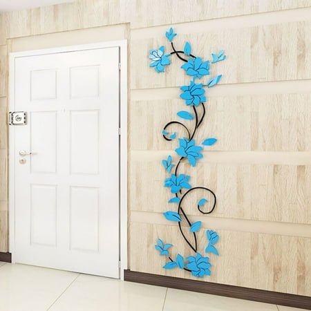tommyfit diy 3d removable wall sticker acrylic decal mural flower