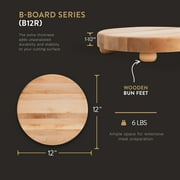 John Boos B Series Round Wood Cutting Board with Feet, 12 x 12, Maple