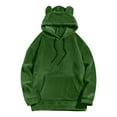 thumbnail image 4 of Men's Sherpa Fleece Sets 2 Piece Hoodie and Shorts Casual Sports Outfits Fuzzy Soft Warm Lounge Tracksuits (S, Green), 4 of 7