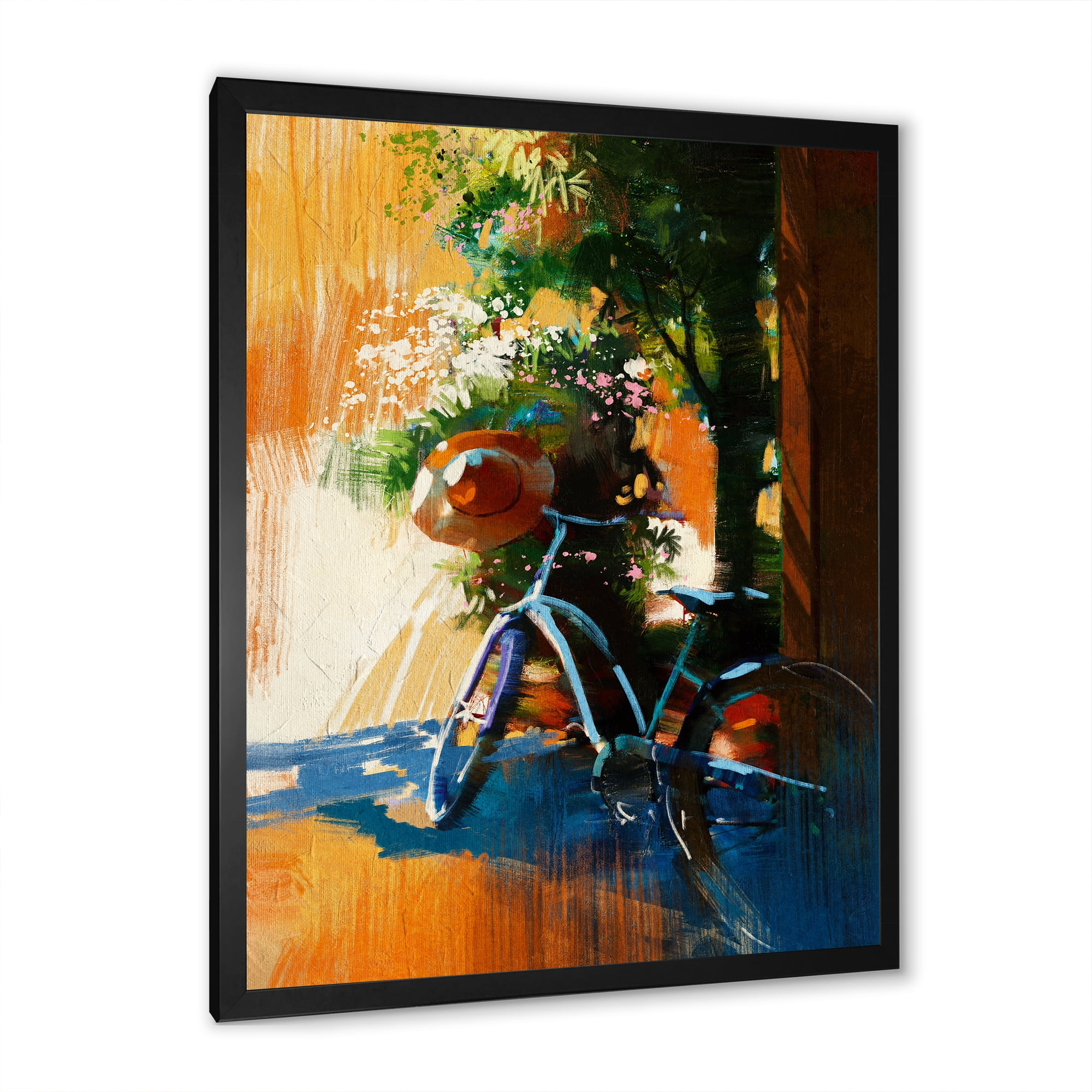 Designart 'Ancient Bicycle and Old Hat On Summer Day' Vintage Framed Art Print