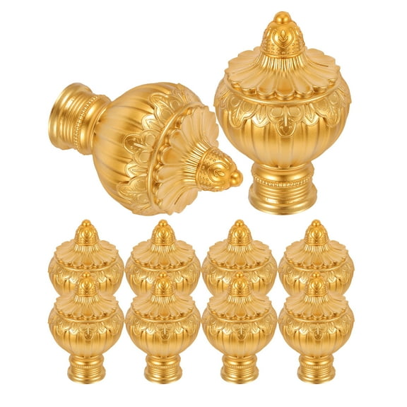 10pcs Curtain Rod End Caps For 26-28mm Diameter Rods Vintage Decorative Finials For Curtain Poles Easy Installation Plastic Pole Caps Home Decor