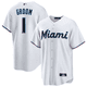 thumbnail image 1 of Camiseta de béisbol clásica de local del novio, blanca, número 1 de los Miami Marlins, con número de estrella bordado.-XL, 1 of 2