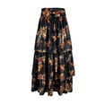 thumbnail image 5 of Wxolcjlv Women's Floral Print Tiered Maxi Skirt Elastic Waist Vintage Bohemian Long Skirts, 5 of 5