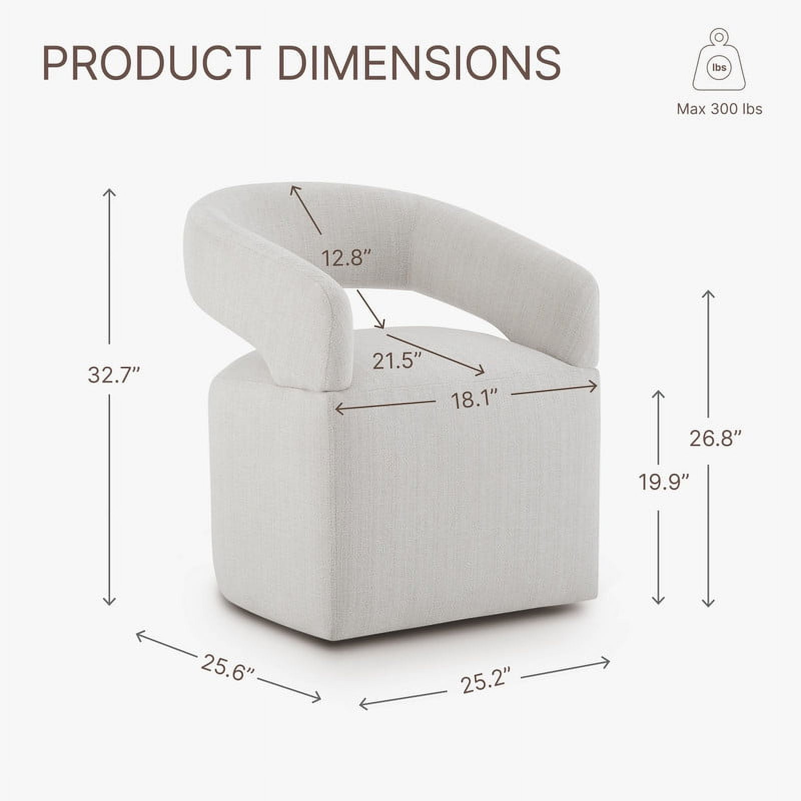 CHITA Modern Mobile Dining Chair with Casters & Open Back