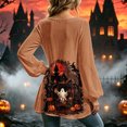 thumbnail image 3 of Halloween Shirts for Women Spooky Ghost Graphic Tunic Tops Long Balloon Sleeve Loose Casual Fall Blouses Holiday Party Costumes Apparel, 3 of 6
