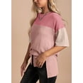 thumbnail image 4 of Eytino Womens Tops Summer Short Sleeve Crewneck Shirts Tops Color Block Lightweight Tunic Top, 4 of 4