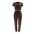 thumbnail image 5 of Xihbxyly Two Piece Two Piece Outfits for Women Summer Bodycon Biker Long Pants Tracksuit Jogger Sets Casual Plus Size Tracksuit Coffee XXL, 5 of 7