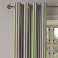 thumbnail image 3 of Ambesonne Vintage Grommet Curtain, Blue Green Bold Stripes, 50" x 54", Royal Blue Lime Green, 3 of 6