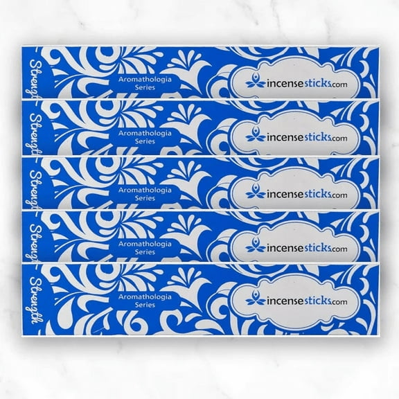 Strength Incense 8" 12 Sticks, 5 Packs ,12 Incense Sticks per Pack, Bergamot Incense Blend